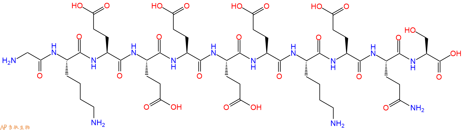 专肽生物产品H2N-Gly-Lys-Glu-Glu-Glu-Glu-Glu-Lys-Glu-Gln-Ser-OH