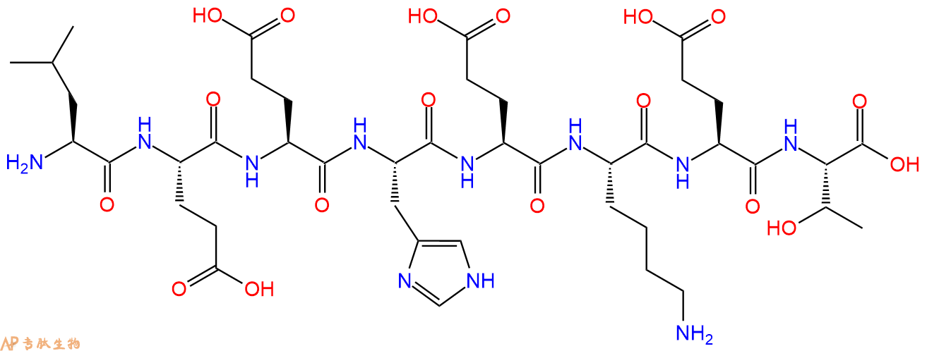 专肽生物产品H2N-Leu-Glu-Glu-His-Glu-Lys-Glu-Thr-OH