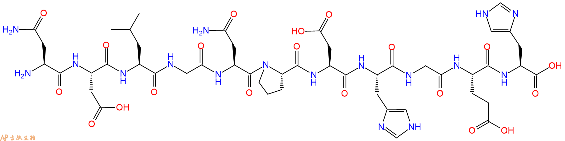 专肽生物产品H2N-Asn-Asp-Leu-Gly-Asn-Pro-Asp-His-Gly-Glu-His-OH