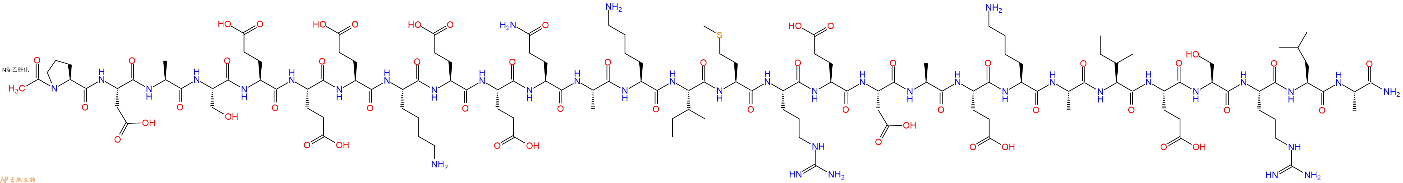 专肽生物产品Ac-Pro-Asp-Ala-Ser-Glu-Glu-Glu-Lys-Glu-Glu-Gln-Ala-Lys-Ile-Met-Arg-Glu-Asp-Ala-Glu-Lys-Ala-Ile-Glu-Ser-Arg-Leu-Ala-CONH2