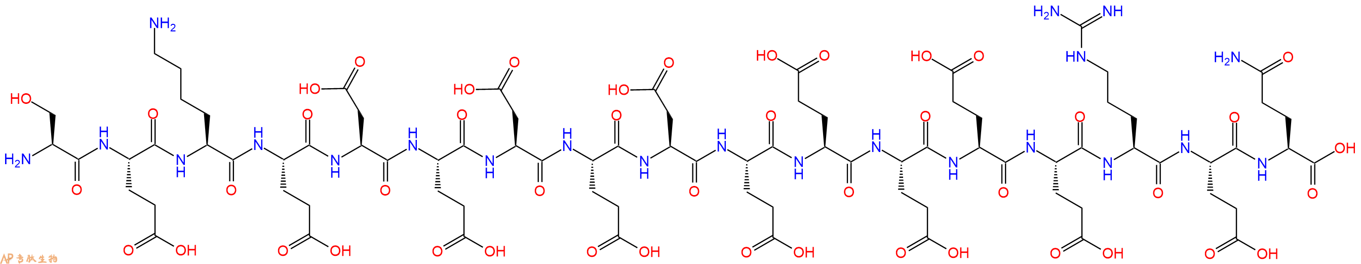 专肽生物产品H2N-Ser-Glu-Lys-Glu-Asp-Glu-Asp-Glu-Asp-Glu-Glu-Glu-Glu-Glu-Arg-Glu-Gln-OH
