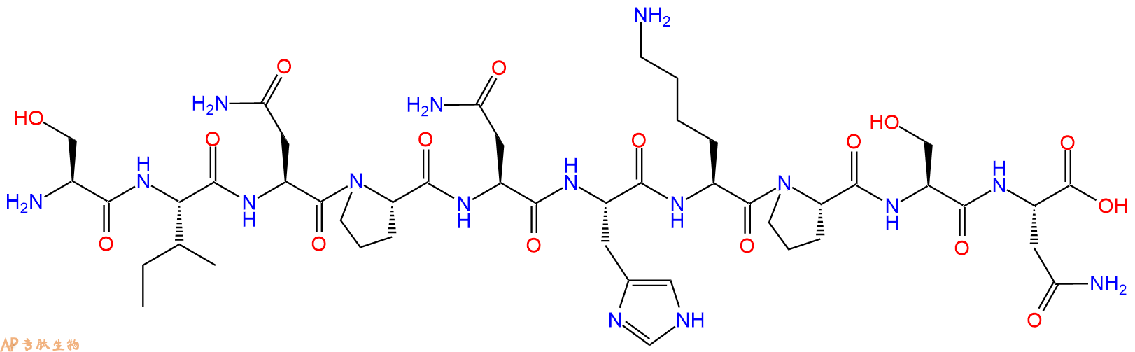 专肽生物产品H2N-Ser-Ile-Asn-Pro-Asn-His-Lys-Pro-Ser-Asn-OH
