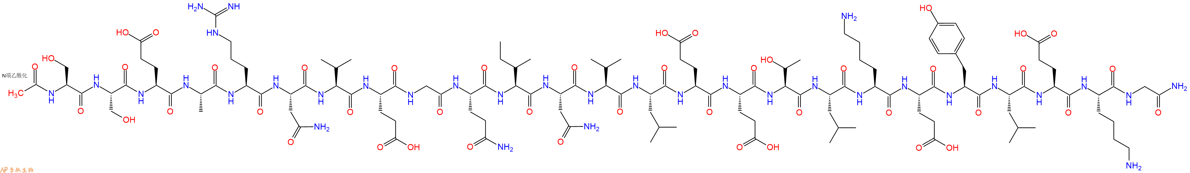 专肽生物产品Ac-Ser-Ser-Glu-Ala-Arg-Asn-Val-Glu-Gly-Gln-Ile-Asn-Val-Leu-Glu-Glu-Thr-Leu-Lys-Glu-Tyr-Leu-Glu-Lys-Gly-CONH2