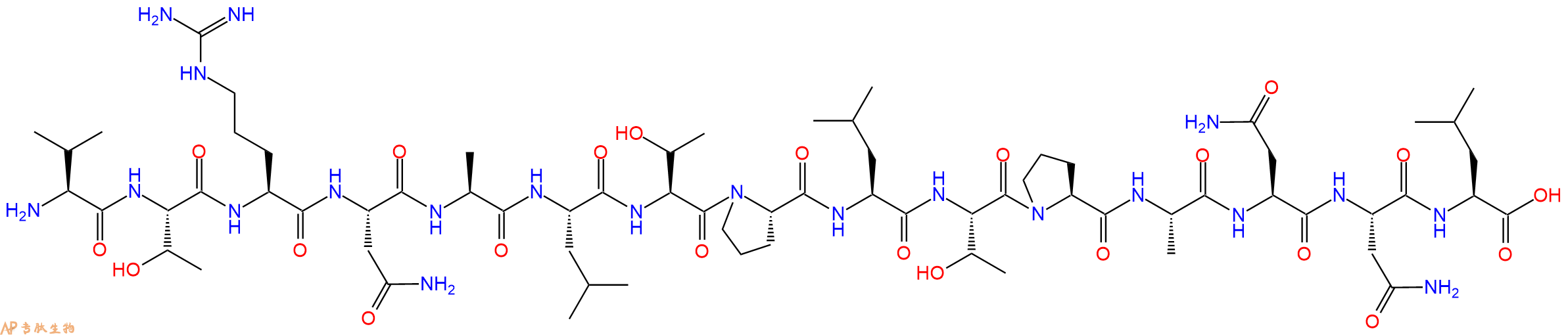 专肽生物产品H2N-Val-Thr-Arg-Asn-Ala-Leu-Thr-Pro-Leu-Thr-Pro-Ala-Asn-Asn-Leu-OH