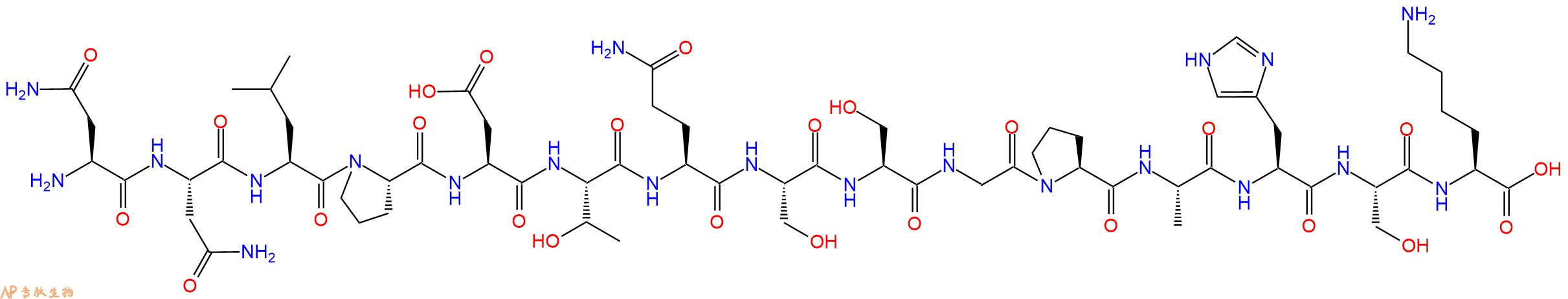 专肽生物产品H2N-Asn-Asn-Leu-Pro-Asp-Thr-Gln-Ser-Ser-Gly-Pro-Ala-His-Ser-Lys-OH