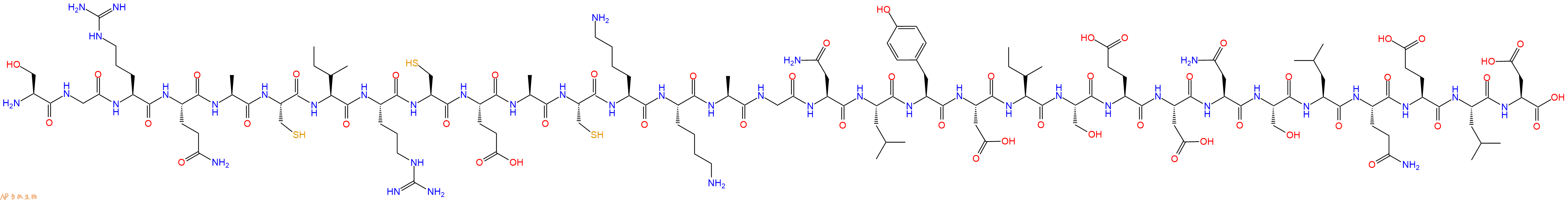 专肽生物产品H2N-Ser-Gly-Arg-Gln-Ala-Cys-Ile-Arg-Cys-Glu-Ala-Cys-Lys-Lys-Ala-Gly-Asn-Leu-Tyr-Asp-Ile-Ser-Glu-Asp-Asn-Ser-Leu-Gln-Glu-Leu-Asp-OH
