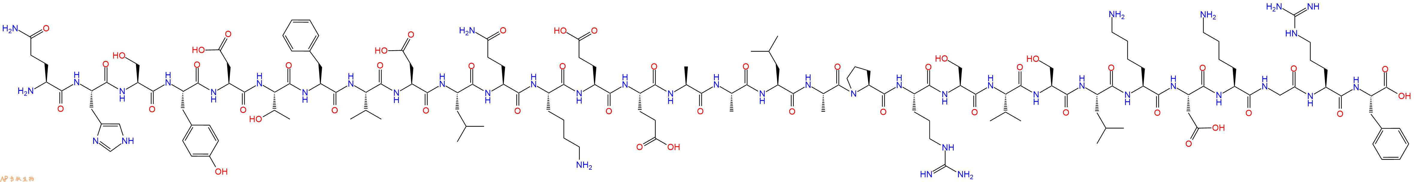 专肽生物产品H2N-Gln-His-Ser-Tyr-Asp-Thr-Phe-Val-Asp-Leu-Gln-Lys-Glu-Glu-Ala-Ala-Leu-Ala-Pro-Arg-Ser-Val-Ser-Leu-Lys-Asp-Lys-Gly-Arg-Phe-OH