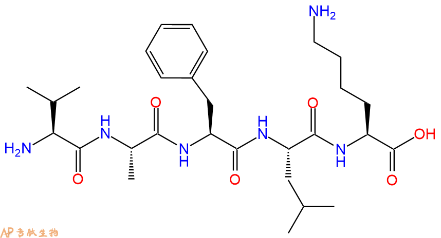 专肽生物产品H2N-Val-Ala-Phe-Leu-Lys-OH