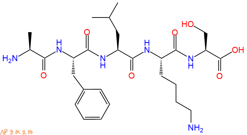 专肽生物产品H2N-Ala-Phe-Leu-Lys-Ser-OH