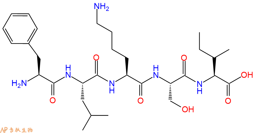 专肽生物产品H2N-Phe-Leu-Lys-Ser-Ile-OH