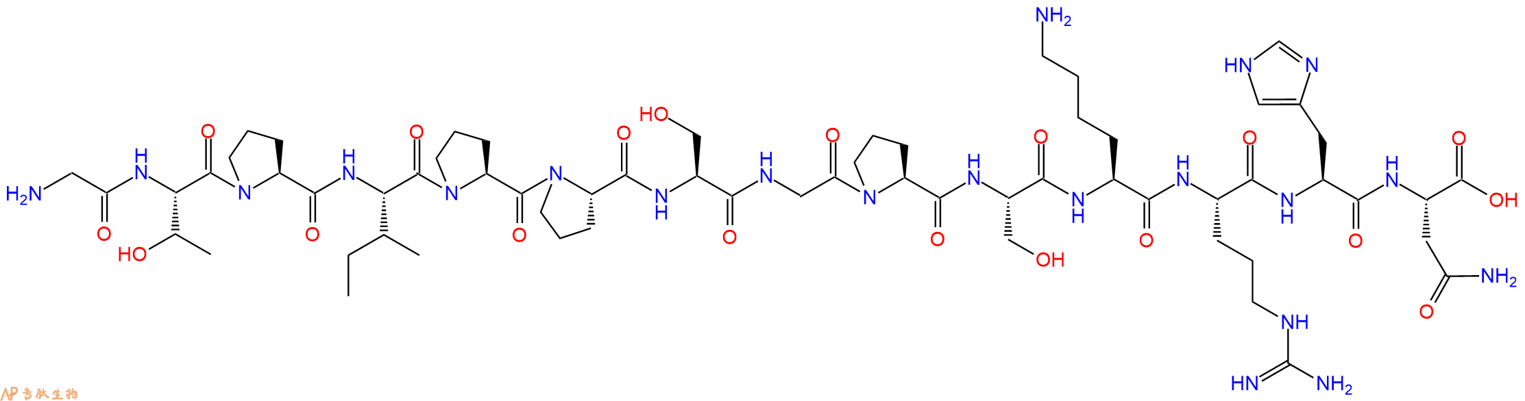 专肽生物产品H2N-Gly-Thr-Pro-Ile-Pro-Pro-Ser-Gly-Pro-Ser-Lys-Arg-His-Asn-OH
