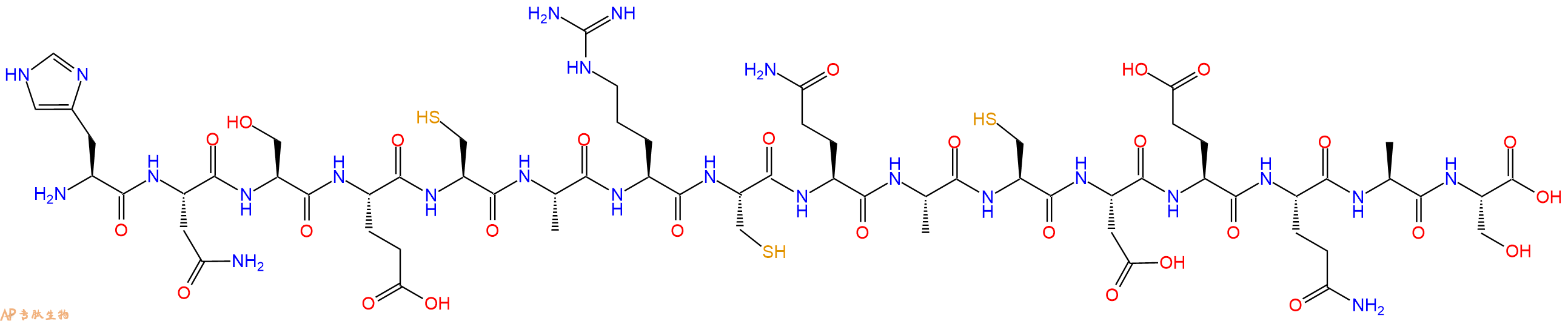 专肽生物产品H2N-His-Asn-Ser-Glu-Cys-Ala-Arg-Cys-Gln-Ala-Cys-Asp-Glu-Gln-Ala-Ser-OH