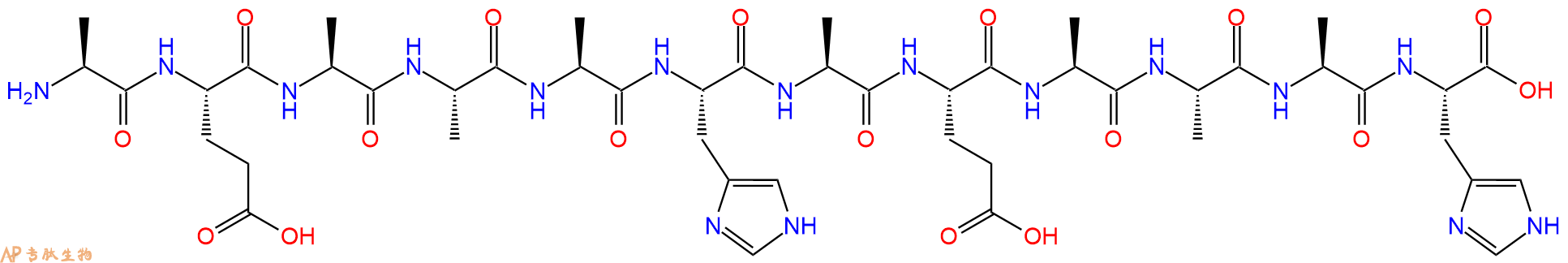 专肽生物产品H2N-Ala-Glu-Ala-Ala-Ala-His-Ala-Glu-Ala-Ala-Ala-His-OH