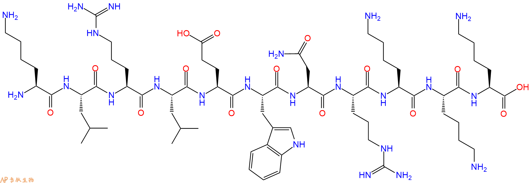 专肽生物产品H2N-Lys-Leu-Arg-Leu-Glu-Trp-Asn-Arg-Lys-Lys-Lys-OH