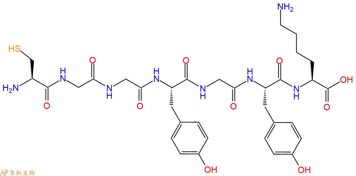 专肽生物产品H2N-Cys-Gly-Gly-Tyr-Gly-Tyr-Lys-OH
