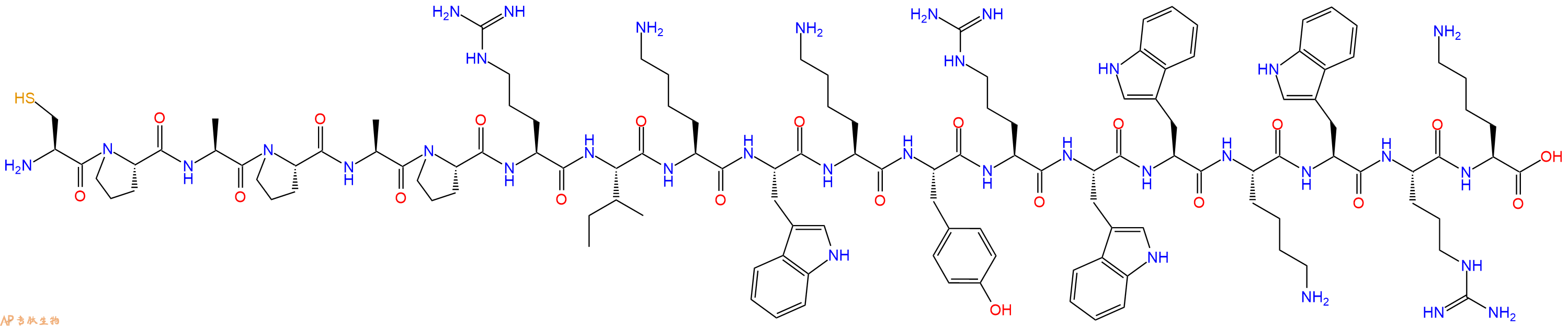专肽生物产品H2N-Cys-Pro-Ala-Pro-Ala-Pro-Arg-Ile-Lys-Trp-Lys-Tyr-Arg-Trp-Trp-Lys-Trp-Arg-Lys-OH