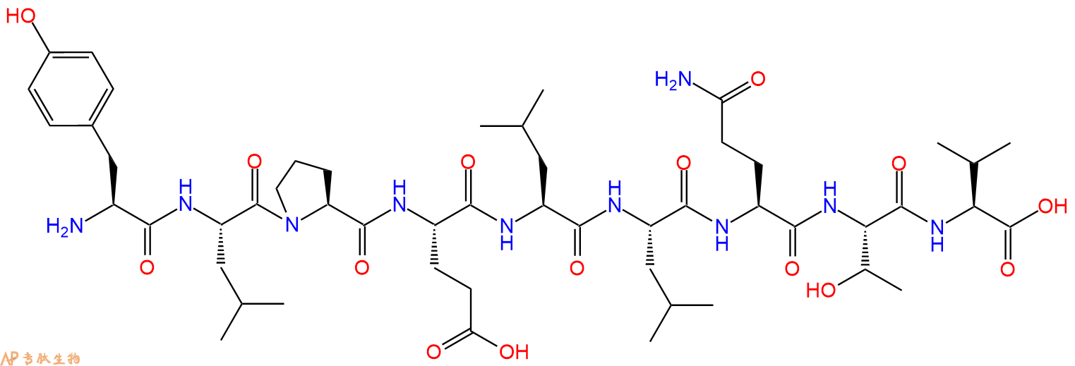 专肽生物产品H2N-Tyr-Leu-Pro-Glu-Leu-Leu-Gln-Thr-Val-OH