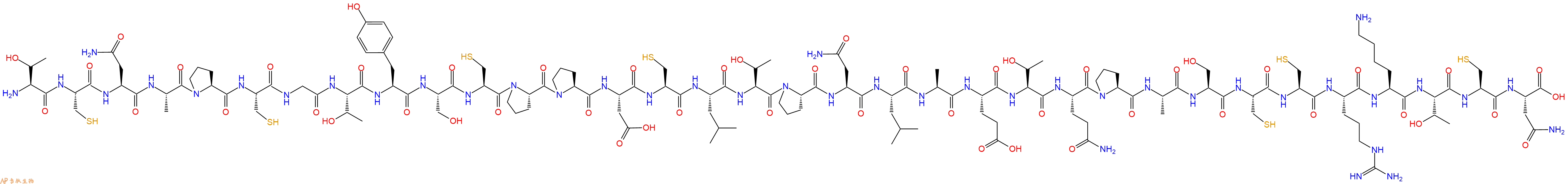 专肽生物产品H2N-Thr-Cys-Asn-Ala-Pro-Cys-Gly-Thr-Tyr-Ser-Cys-Pro-Pro-Asp-Cys-Leu-Thr-Pro-Asn-Leu-Ala-Glu-Thr-Gln-Pro-Ala-Ser-Cys-Cys-Arg-Lys-Thr-Cys-Asn-OH