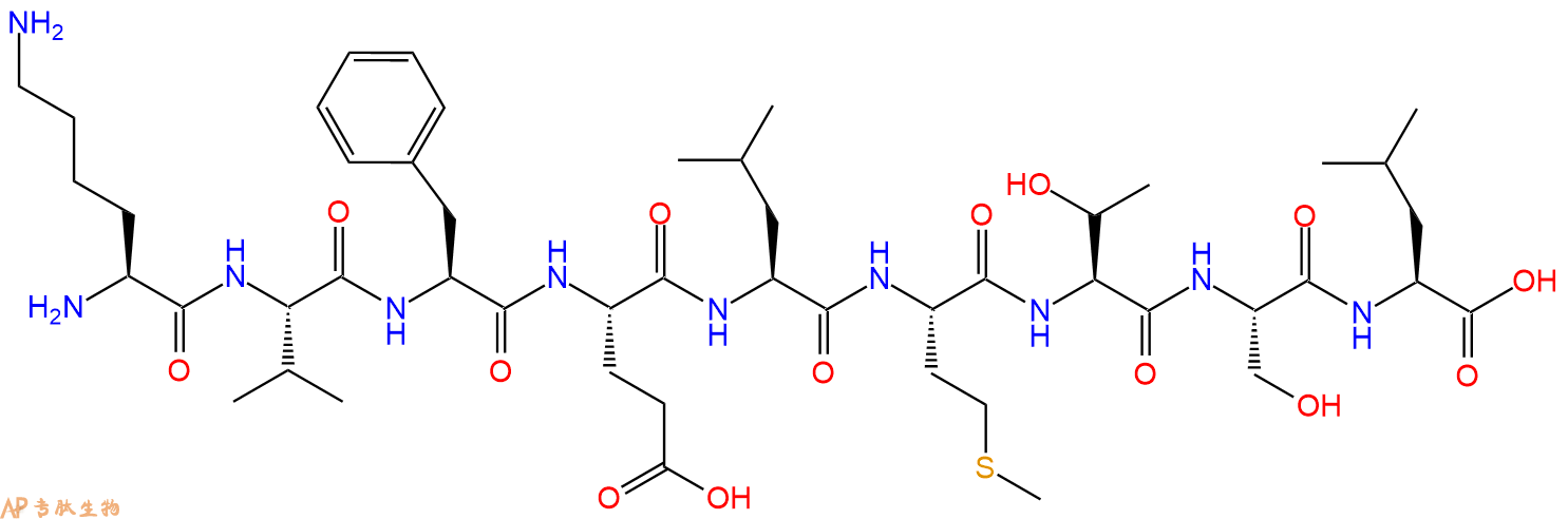 专肽生物产品H2N-Lys-Val-Phe-Glu-Leu-Met-Thr-Ser-Leu-OH