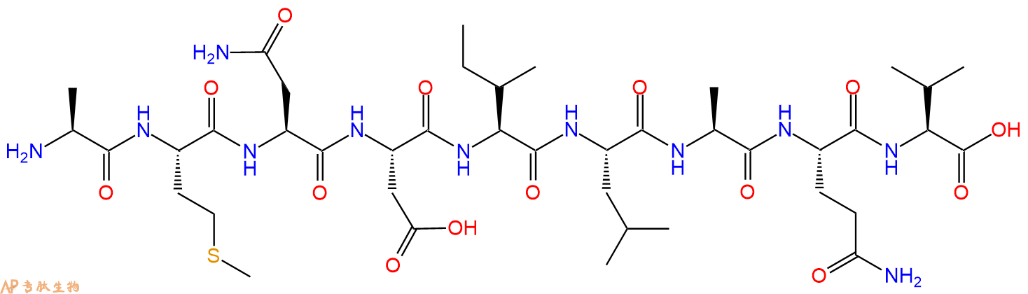专肽生物产品H2N-Ala-Met-Asn-Asp-Ile-Leu-Ala-Gln-Val-OH