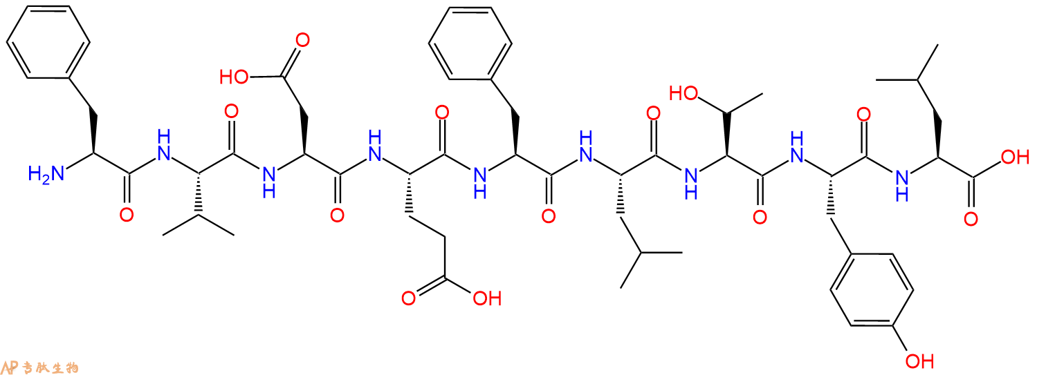 专肽生物产品H2N-Phe-Val-Asp-Glu-Phe-Leu-Thr-Tyr-Leu-OH