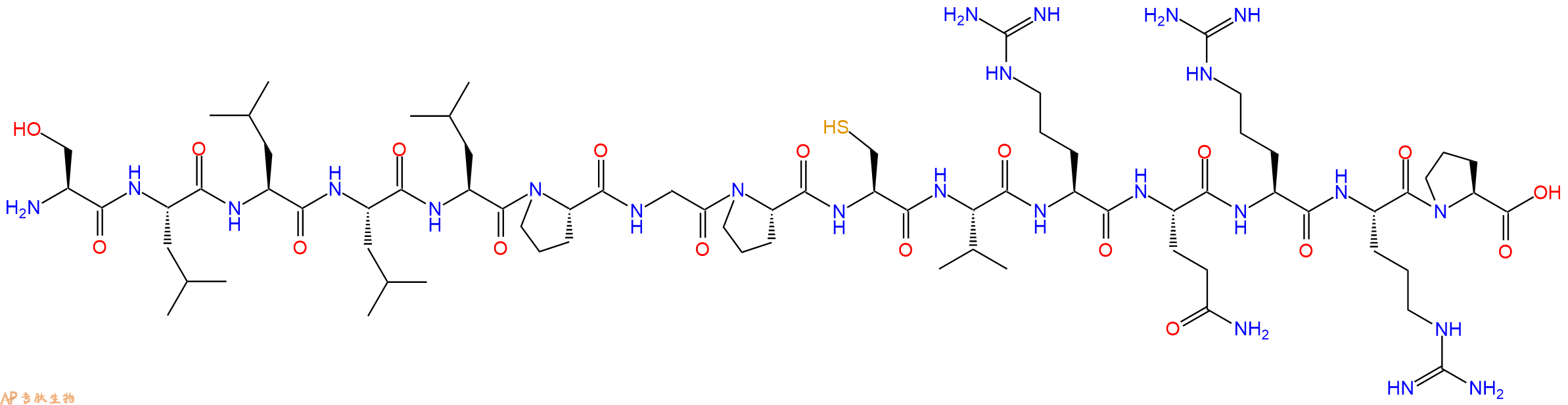 专肽生物产品H2N-Ser-Leu-Leu-Leu-Leu-Pro-Gly-Pro-Cys-Val-Arg-Gln-Arg-Arg-Pro-OH