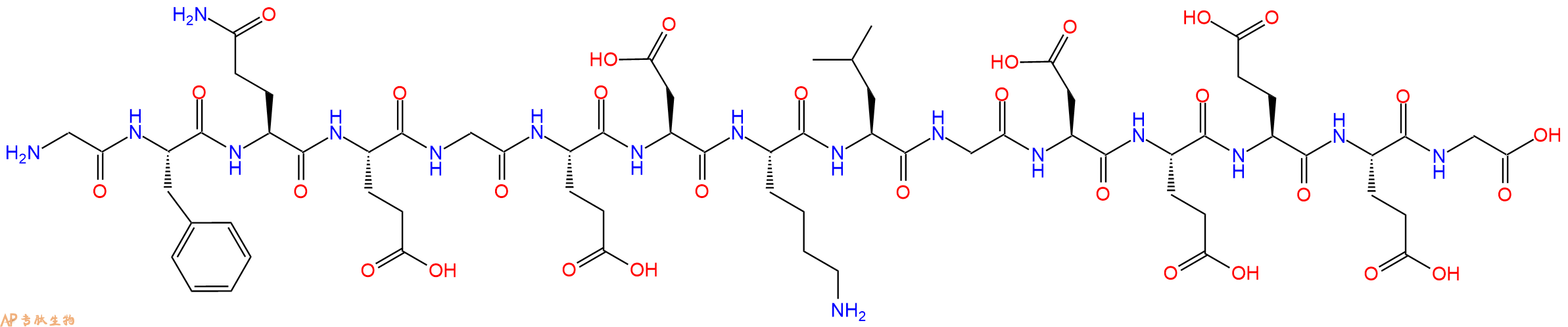 专肽生物产品H2N-Gly-Phe-Gln-Glu-Gly-Glu-Asp-Lys-Leu-Gly-Asp-Glu-Glu-Glu-Gly-OH