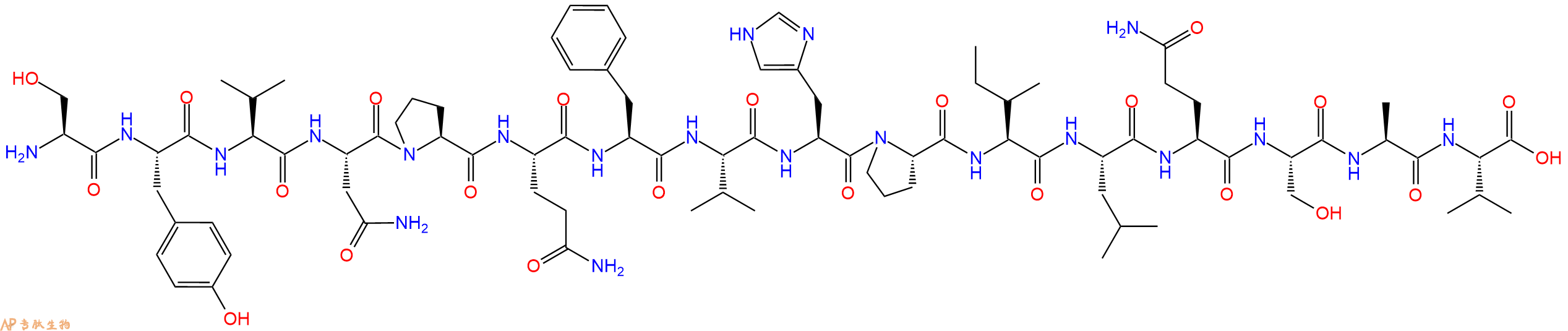专肽生物产品H2N-Ser-Tyr-Val-Asn-Pro-Gln-Phe-Val-His-Pro-Ile-Leu-Gln-Ser-Ala-Val-OH