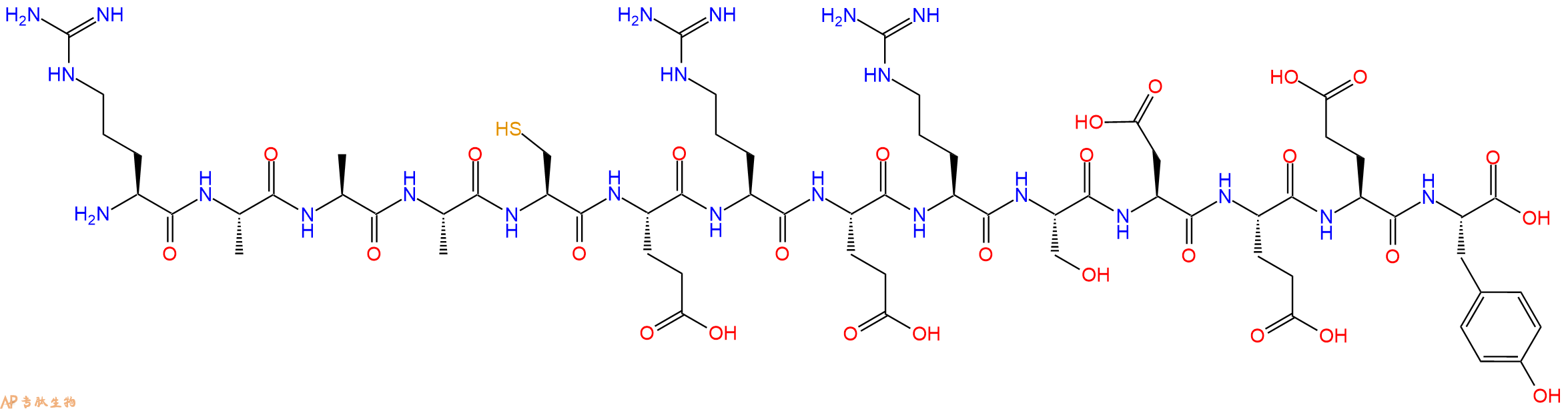 专肽生物产品H2N-Arg-Ala-Ala-Ala-Cys-Glu-Arg-Glu-Arg-Ser-Asp-Glu-Glu-Tyr-OH
