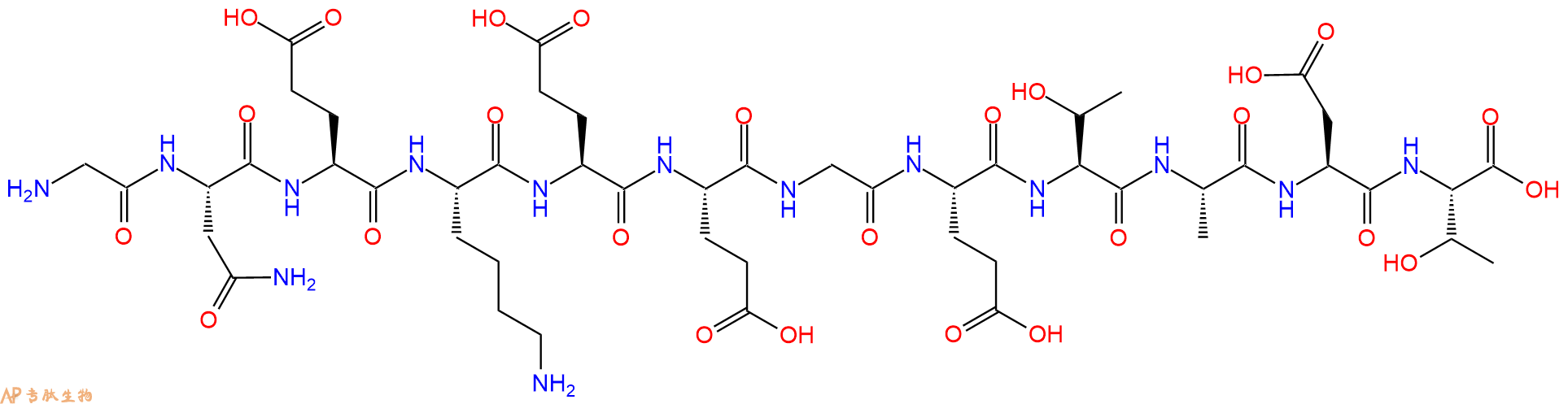 专肽生物产品H2N-Gly-Asn-Glu-Lys-Glu-Glu-Gly-Glu-Thr-Ala-Asp-Thr-OH