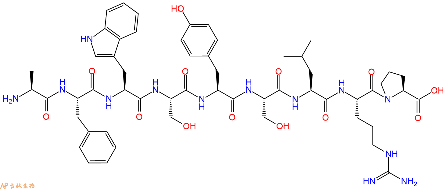 专肽生物产品H2N-Ala-Phe-Trp-Ser-Tyr-Ser-Leu-Arg-Pro-OH