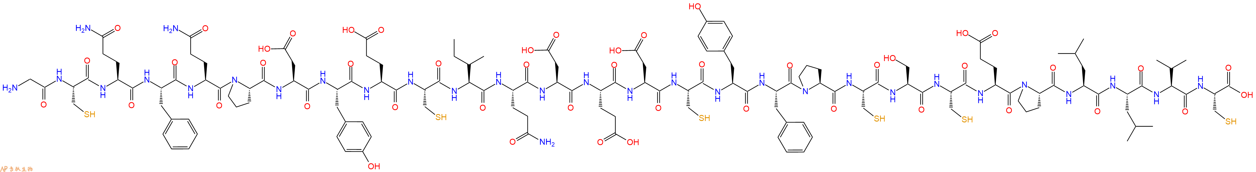 专肽生物产品H2N-Gly-Cys-Gln-Phe-Gln-Pro-Asp-Tyr-Glu-Cys-Ile-Gln-Asp-Glu-Asp-Cys-Tyr-Phe-Pro-Cys-Ser-Cys-Glu-Pro-Leu-Leu-Val-Cys-OH