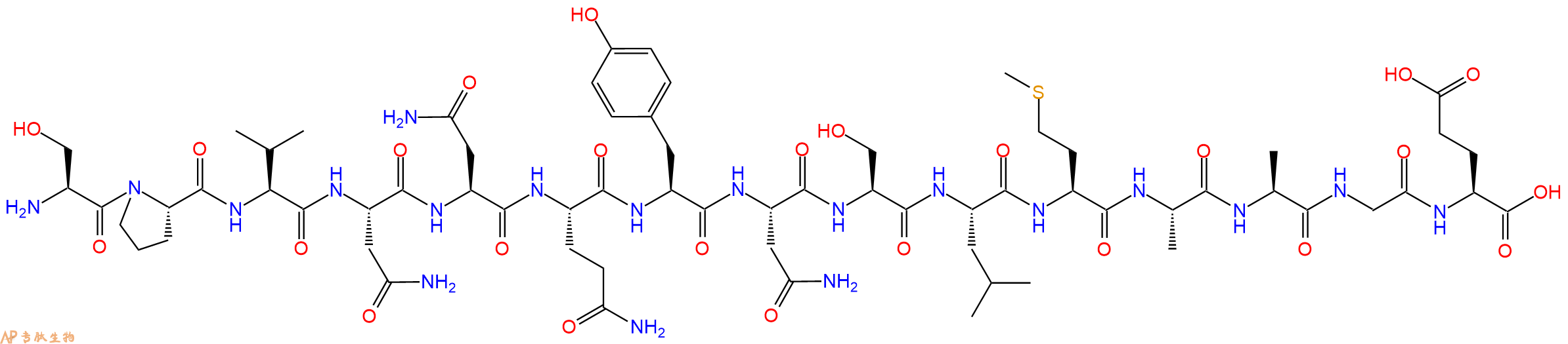 专肽生物产品H2N-Ser-Pro-Val-Asn-Asn-Gln-Tyr-Asn-Ser-Leu-Met-Ala-Ala-Gly-Glu-OH