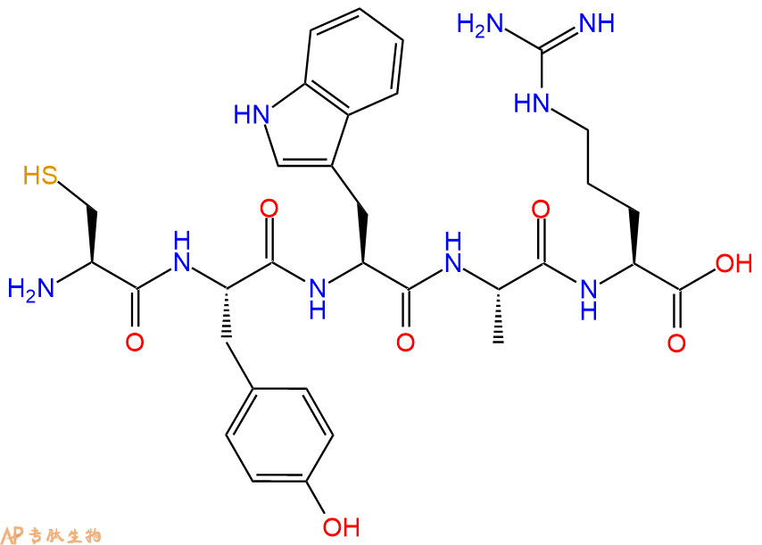 专肽生物产品H2N-Cys-Tyr-Trp-Ala-Arg-OH