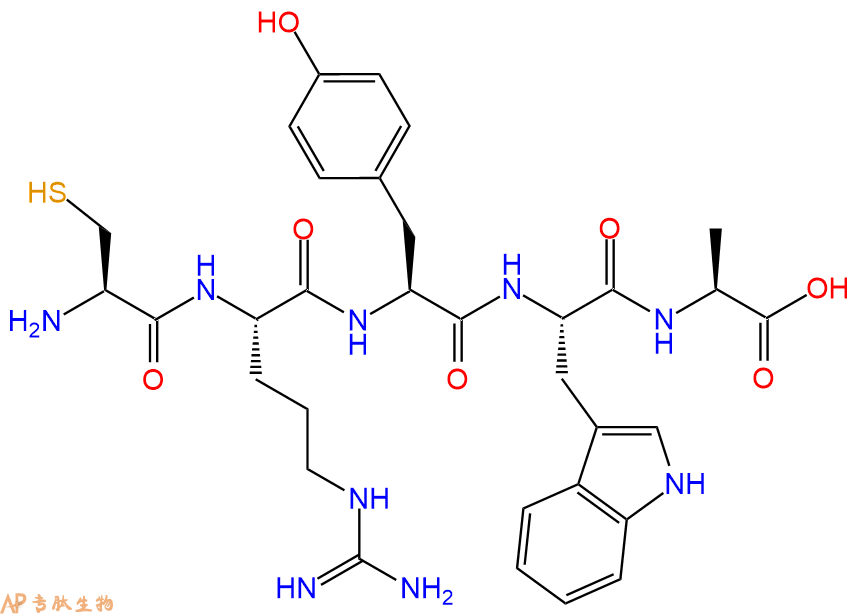 专肽生物产品H2N-Cys-Arg-Tyr-Trp-Ala-OH