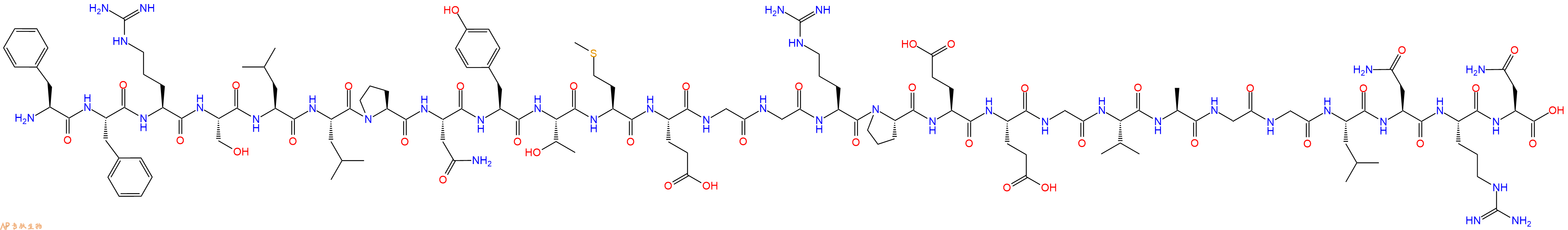 专肽生物产品H2N-Phe-Phe-Arg-Ser-Leu-Leu-Pro-Asn-Tyr-Thr-Met-Glu-Gly-Gly-Arg-Pro-Glu-Glu-Gly-Val-Ala-Gly-Gly-Leu-Asn-Arg-Asn-OH