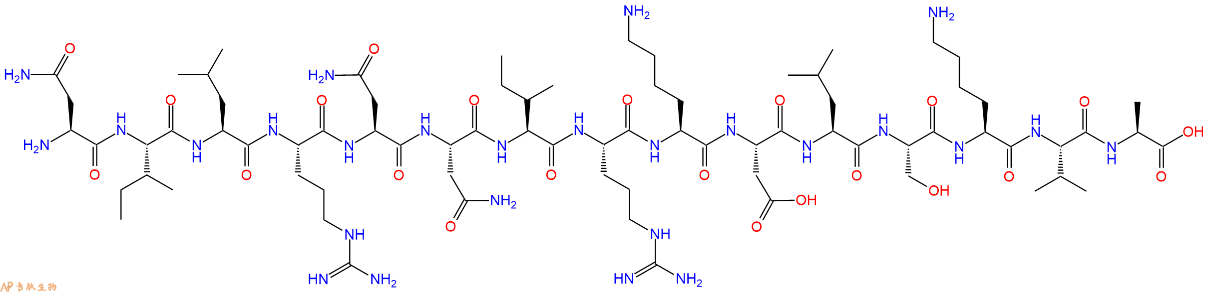 专肽生物产品H2N-Asn-Ile-Leu-Arg-Asn-Asn-Ile-Arg-Lys-Asp-Leu-Ser-Lys-Val-Ala-OH