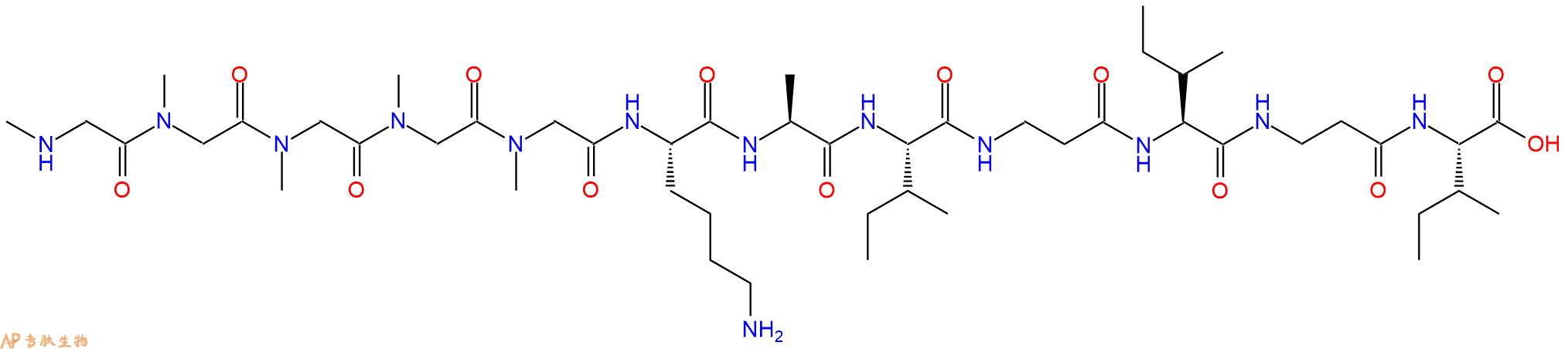 专肽生物产品H2N-Sar-Sar-Sar-Sar-Sar-Lys-Ala-Ile-&beta;Ala-Ile-&beta;Ala-Ile-OH