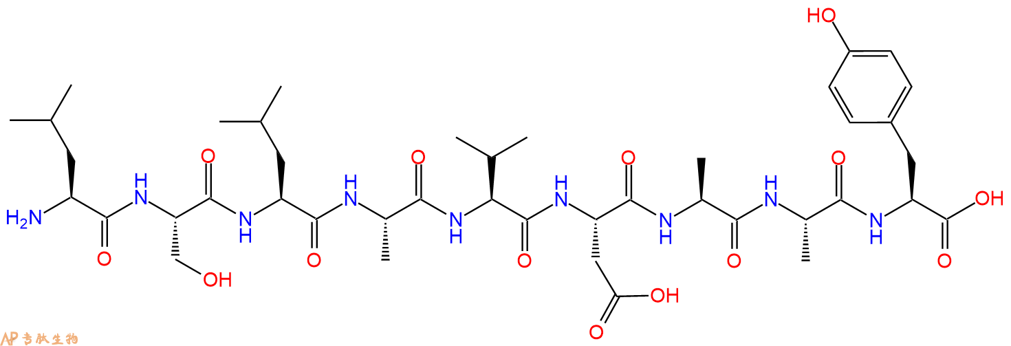 专肽生物产品H2N-Leu-Ser-Leu-Ala-Val-Asp-Ala-Ala-Tyr-OH