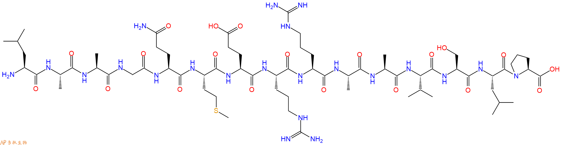 专肽生物产品H2N-Leu-Ala-Ala-Gly-Gln-Met-Glu-Arg-Arg-Ala-Ala-Val-Ser-Leu-Pro-OH