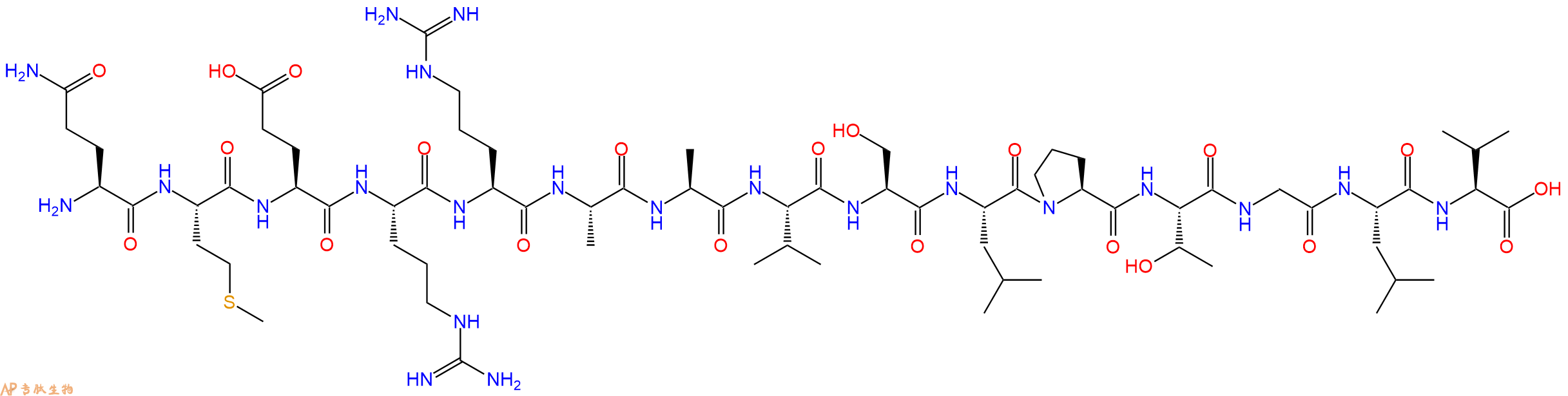 专肽生物产品H2N-Gln-Met-Glu-Arg-Arg-Ala-Ala-Val-Ser-Leu-Pro-Thr-Gly-Leu-Val-OH