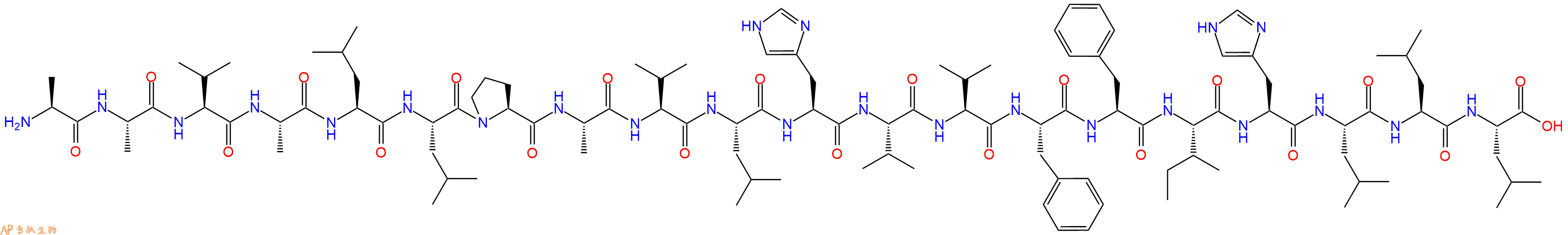 专肽生物产品H2N-Ala-Ala-Val-Ala-Leu-Leu-Pro-Ala-Val-Leu-His-Val-Val-Phe-Phe-Ile-His-Leu-Leu-Leu-OH
