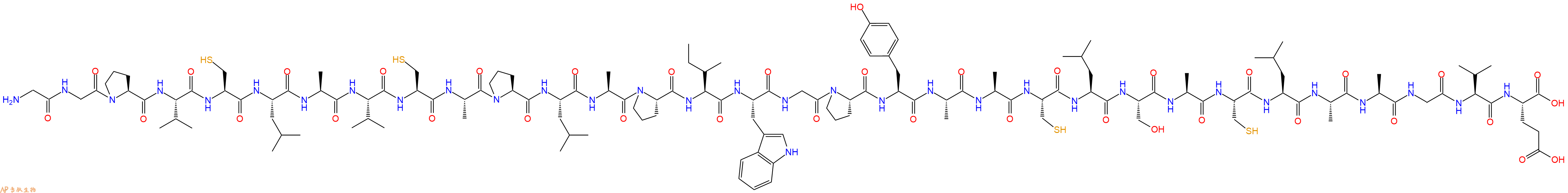 专肽生物产品H2N-Gly-Gly-Pro-Val-Cys-Leu-Ala-Val-Cys-Ala-Pro-Leu-Ala-Pro-Ile-Trp-Gly-Pro-Tyr-Ala-Ala-Cys-Leu-Ser-Ala-Cys-Leu-Ala-Ala-Gly-Val-Glu-OH