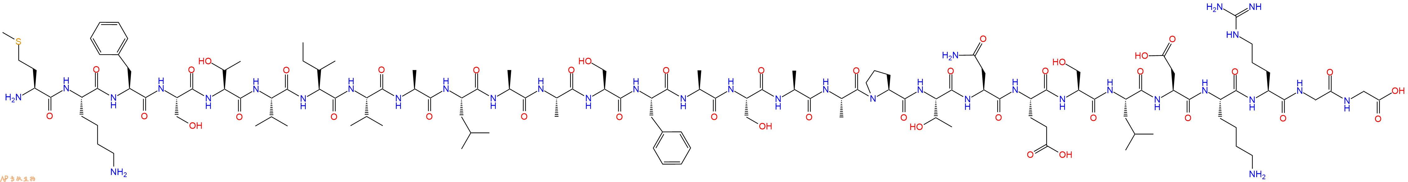专肽生物产品H2N-Met-Lys-Phe-Ser-Thr-Val-Ile-Val-Ala-Leu-Ala-Ala-Ser-Phe-Ala-Ser-Ala-Ala-Pro-Thr-Asn-Glu-Ser-Leu-Asp-Lys-Arg-Gly-Gly-OH