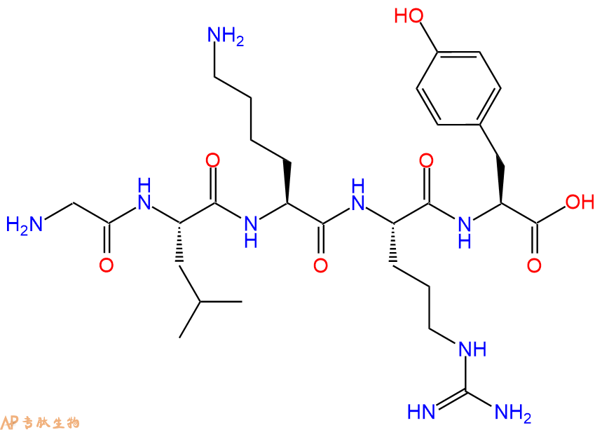 专肽生物产品H2N-Gly-Leu-Lys-Arg-Tyr-OH