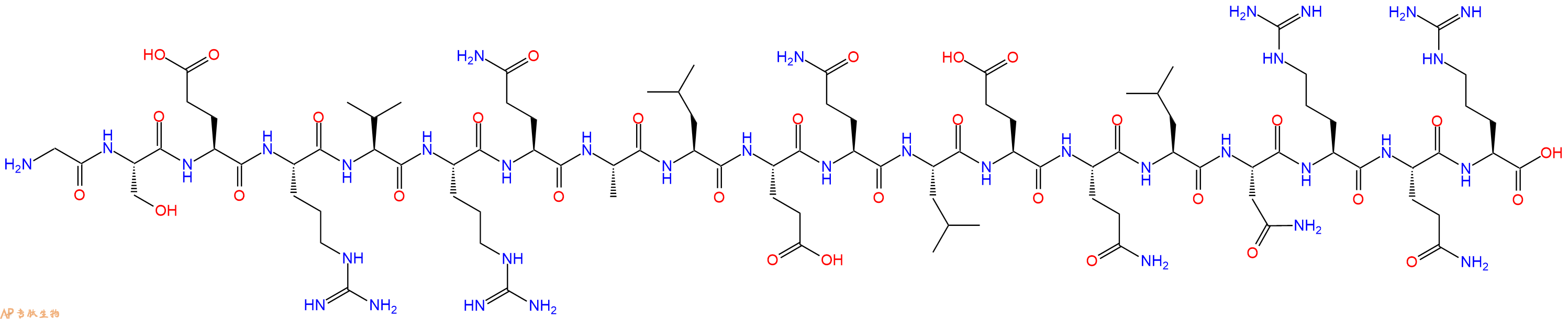 专肽生物产品H2N-Gly-Ser-Glu-Arg-Val-Arg-Gln-Ala-Leu-Glu-Gln-Leu-Glu-Gln-Leu-Asn-Arg-Gln-Arg-OH