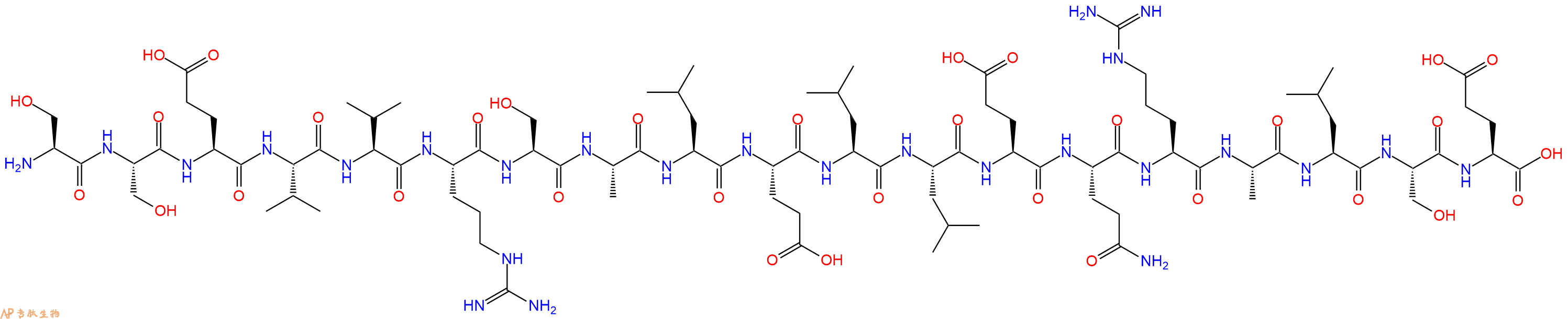 专肽生物产品H2N-Ser-Ser-Glu-Val-Val-Arg-Ser-Ala-Leu-Glu-Leu-Leu-Glu-Gln-Arg-Ala-Leu-Ser-Glu-OH