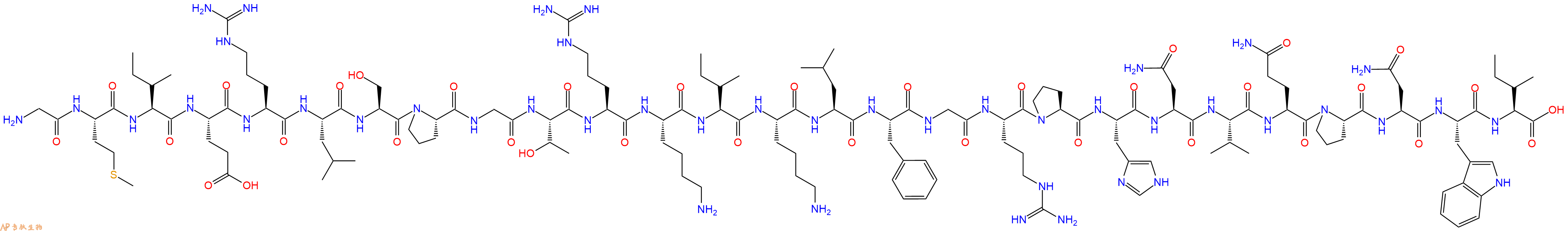 专肽生物产品H2N-Gly-Met-Ile-Glu-Arg-Leu-Ser-Pro-Gly-Thr-Arg-Lys-Ile-Lys-Leu-Phe-Gly-Arg-Pro-His-Asn-Val-Gln-Pro-Asn-Trp-Ile-OH