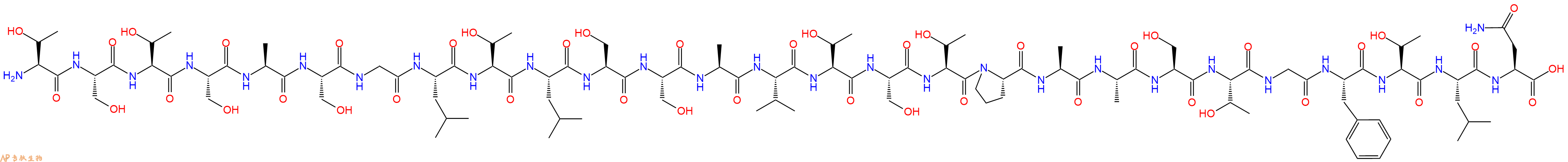 专肽生物产品H2N-Thr-Ser-Thr-Ser-Ala-Ser-Gly-Leu-Thr-Leu-Ser-Ser-Ala-Val-Thr-Ser-Thr-Pro-Ala-Ala-Ser-Thr-Gly-Phe-Thr-Leu-Asn-OH