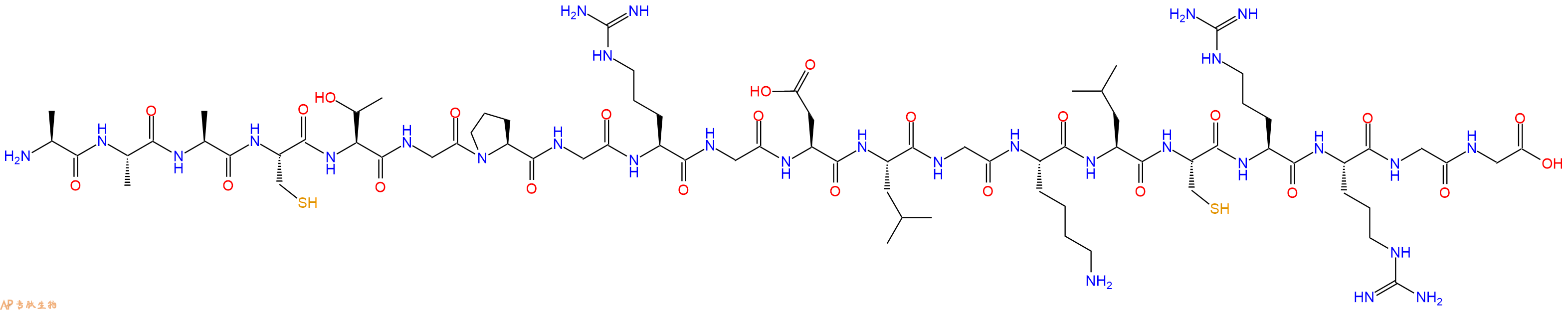 专肽生物产品H2N-Ala-Ala-Ala-Cys-Thr-Gly-Pro-Gly-Arg-Gly-Asp-Leu-Gly-Lys-Leu-Cys-Arg-Arg-Gly-Gly-OH